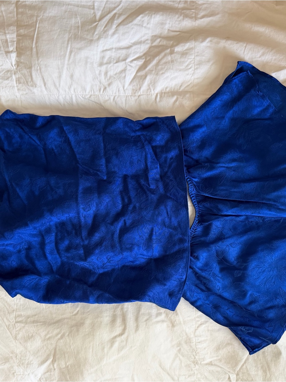 Victoria's Secret Electric Blue Satin Skater Skirt